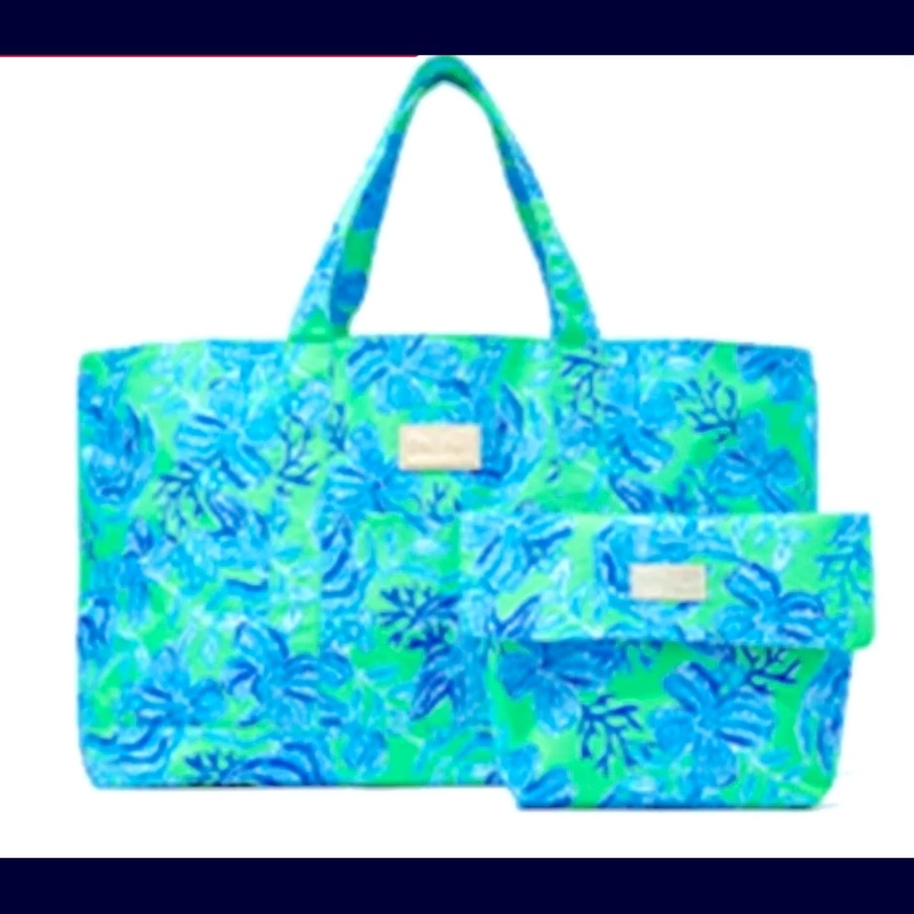 Lilly Pulitzer Tote Bag and Matching Cosmetic bag